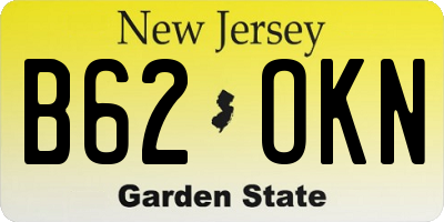 NJ license plate B62OKN