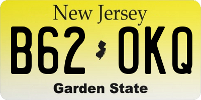 NJ license plate B62OKQ