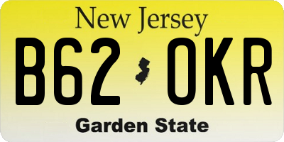 NJ license plate B62OKR