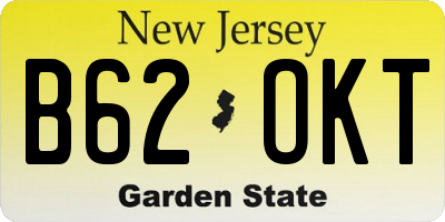 NJ license plate B62OKT