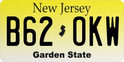 NJ license plate B62OKW