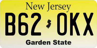 NJ license plate B62OKX