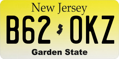 NJ license plate B62OKZ