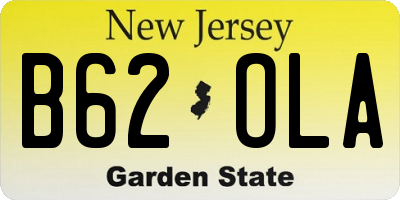 NJ license plate B62OLA