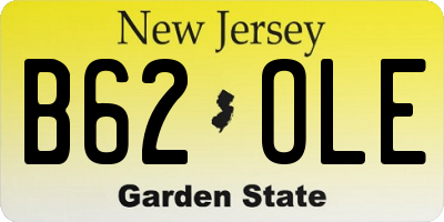 NJ license plate B62OLE