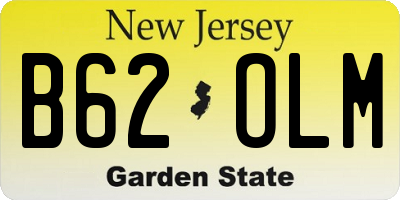 NJ license plate B62OLM