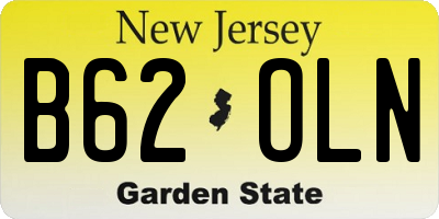 NJ license plate B62OLN