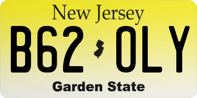 NJ license plate B62OLY