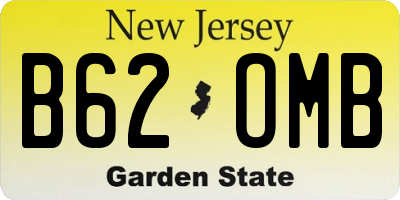 NJ license plate B62OMB