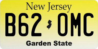 NJ license plate B62OMC