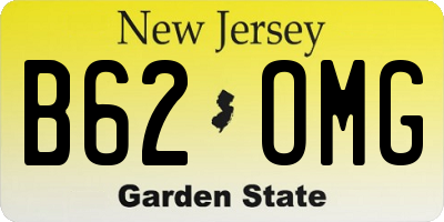 NJ license plate B62OMG