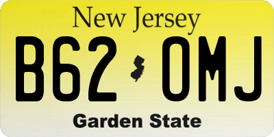 NJ license plate B62OMJ