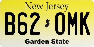 NJ license plate B62OMK