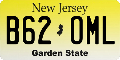 NJ license plate B62OML