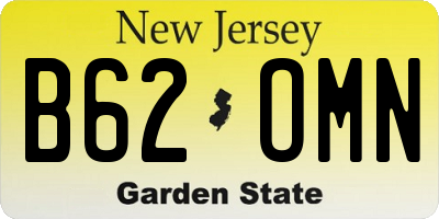 NJ license plate B62OMN