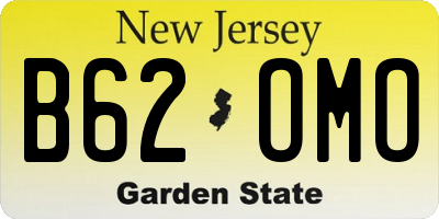 NJ license plate B62OMO