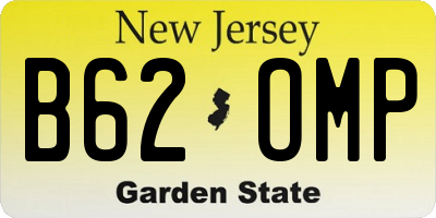 NJ license plate B62OMP