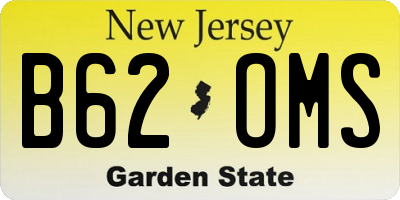 NJ license plate B62OMS