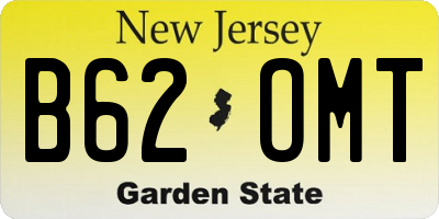NJ license plate B62OMT