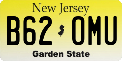 NJ license plate B62OMU