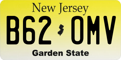 NJ license plate B62OMV