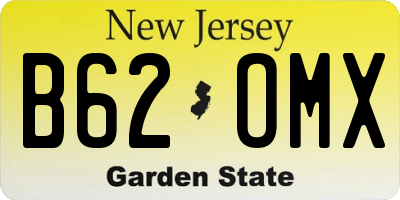 NJ license plate B62OMX