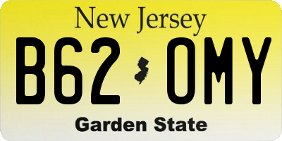 NJ license plate B62OMY