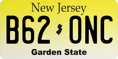 NJ license plate B62ONC