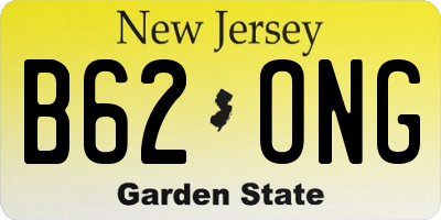 NJ license plate B62ONG