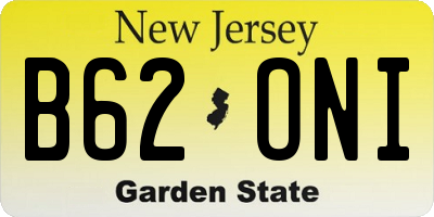 NJ license plate B62ONI