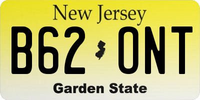 NJ license plate B62ONT