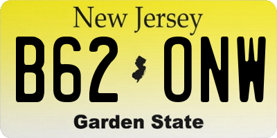 NJ license plate B62ONW