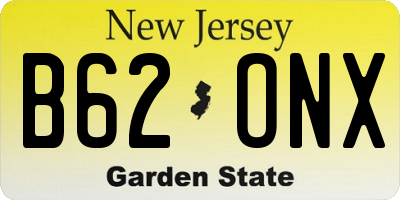 NJ license plate B62ONX