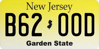 NJ license plate B62OOD