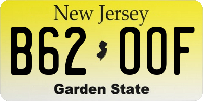 NJ license plate B62OOF