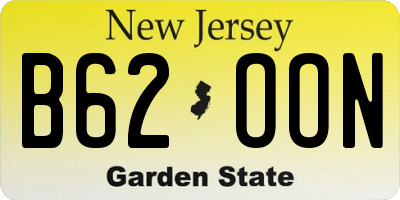 NJ license plate B62OON