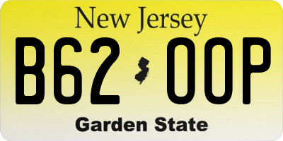 NJ license plate B62OOP