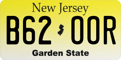 NJ license plate B62OOR