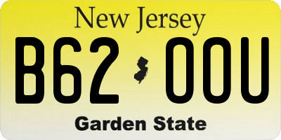 NJ license plate B62OOU