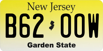 NJ license plate B62OOW