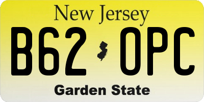 NJ license plate B62OPC