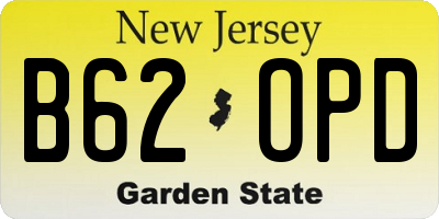 NJ license plate B62OPD