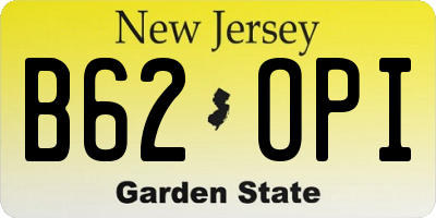 NJ license plate B62OPI
