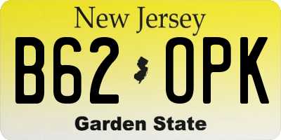 NJ license plate B62OPK