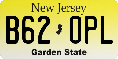 NJ license plate B62OPL