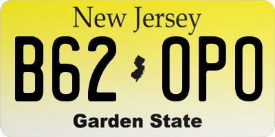 NJ license plate B62OPO
