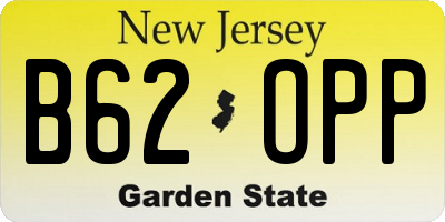 NJ license plate B62OPP