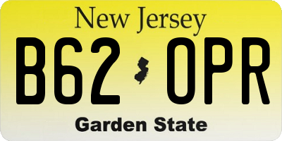 NJ license plate B62OPR