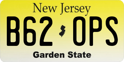 NJ license plate B62OPS