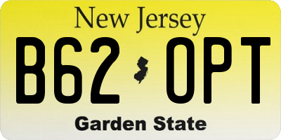 NJ license plate B62OPT